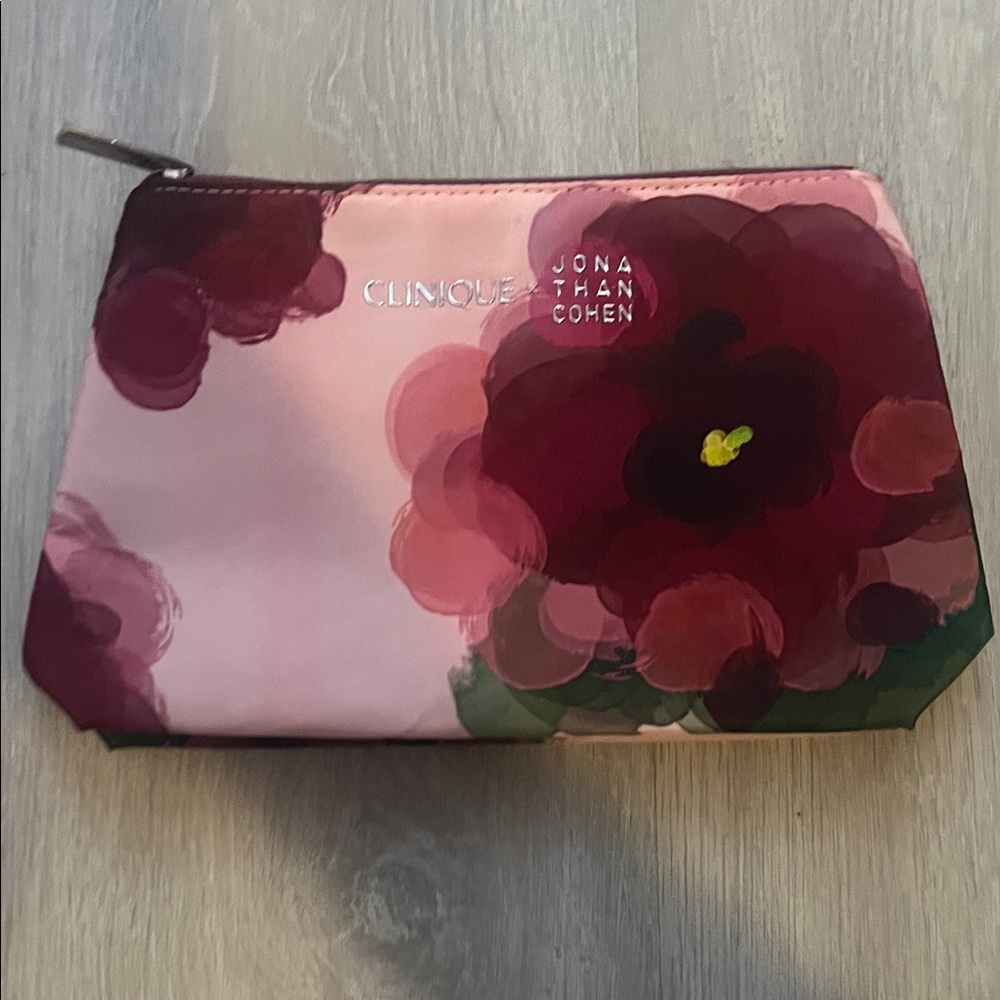 Clinique Pink Floral Cosmetic Pouch by Jonathan Cohen
